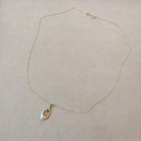 0.13 Ct. Emerald Natural Diamond Pave Pendant, 14K Yellow Gold Image