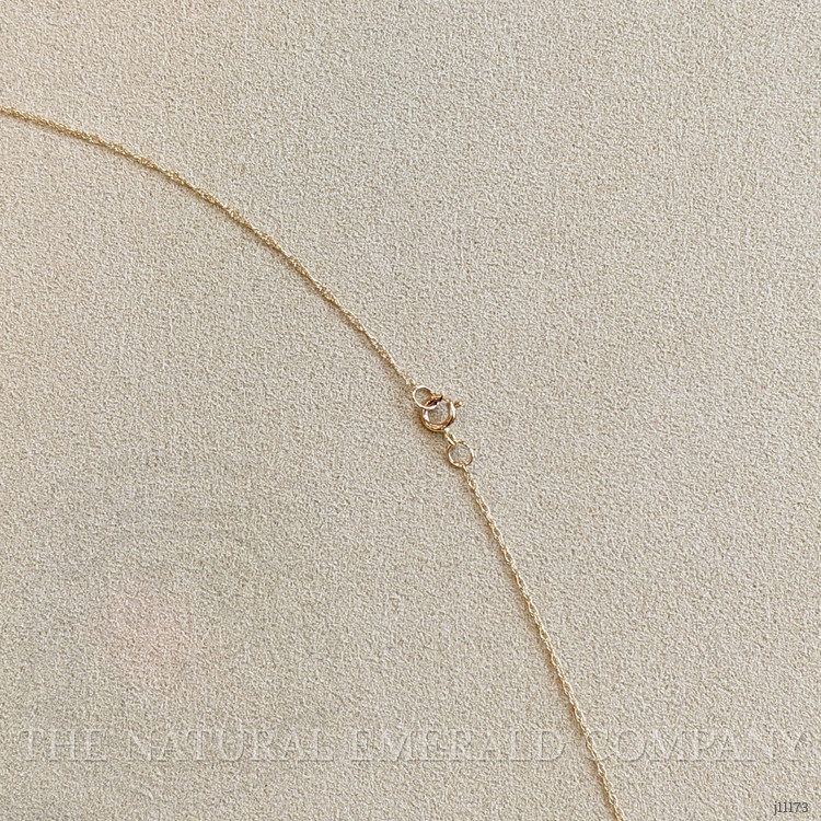 0.13 Ct. Emerald and Natural Diamond Pave Pendant, 14K Yellow Gold