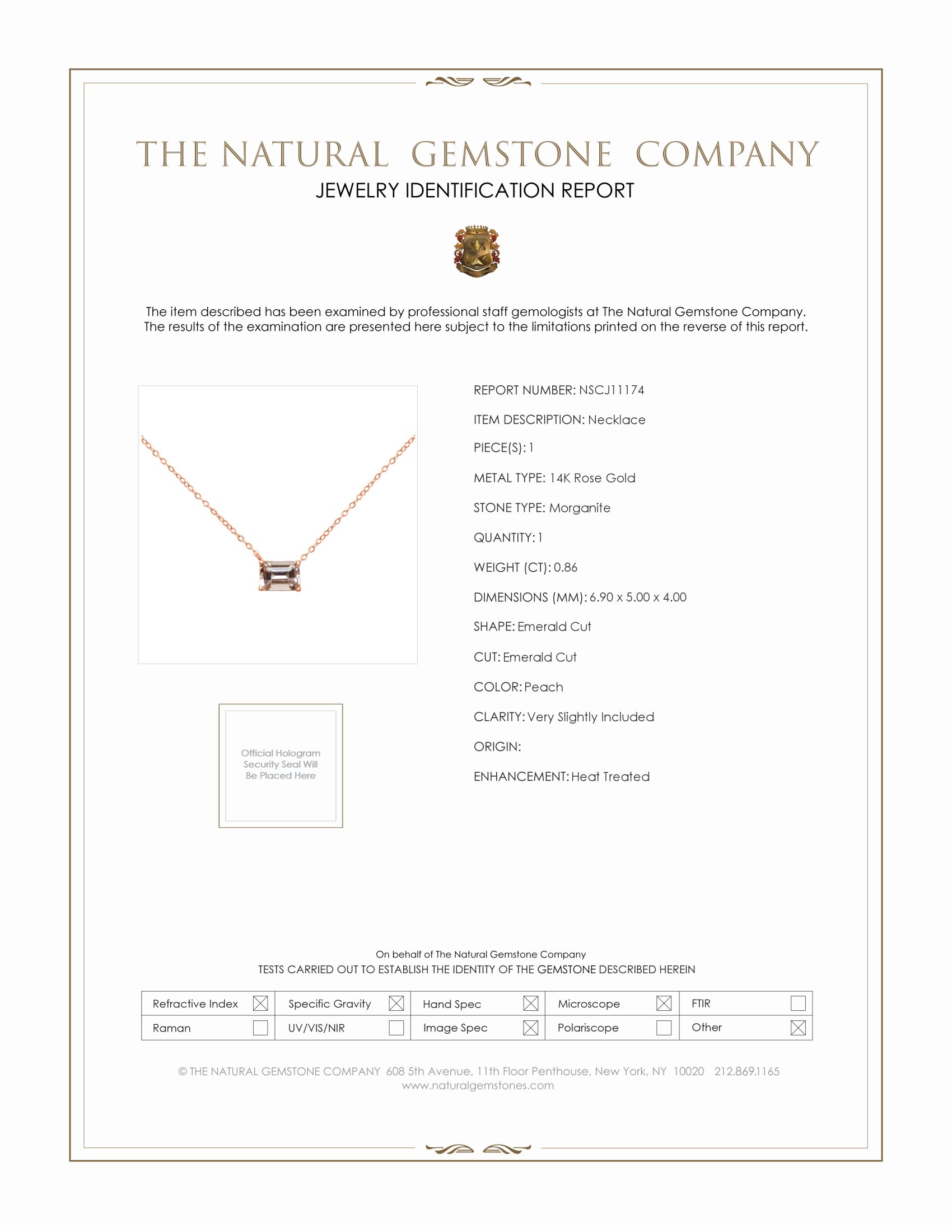 0.86 Ct. Morganite Accent Stones Necklace, 14K Rose Gold