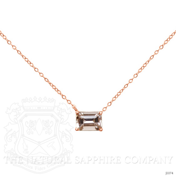 0.86 Ct. Morganite Accent Stones Necklace, 14K Rose Gold