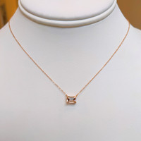 0.86 Ct. Morganite Accent Stones Necklace, 14K Rose Gold Image