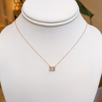 0.86 Ct. Morganite Accent Stones Necklace, 14K Rose Gold Image