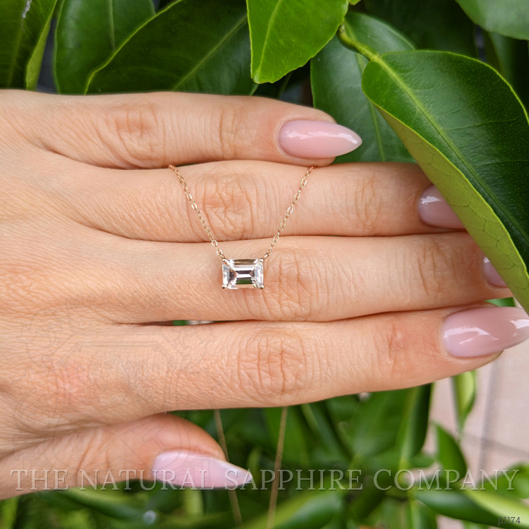 0.86 Ct. Morganite Accent Stones Necklace, 14K Rose Gold