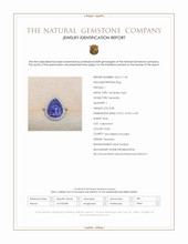 8.08 Ct. Violet Tanzanite and Natural Diamond Pave Ring, 14K White Gold Scan Report