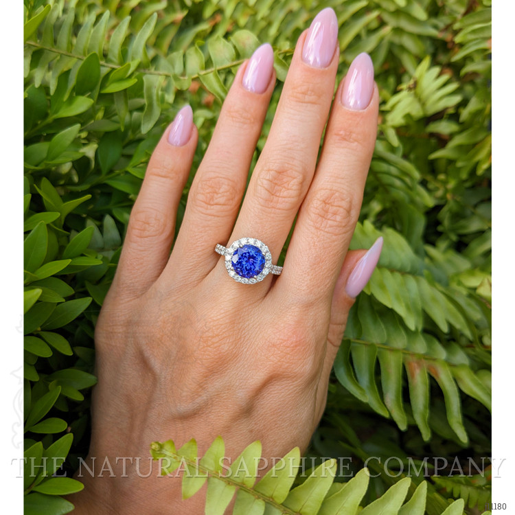 3.34 Ct. Tanzanite Natural Diamond Pave Ring, 18K White Gold