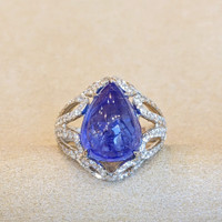8.49 Ct. Tanzanite 14K White Gold ring