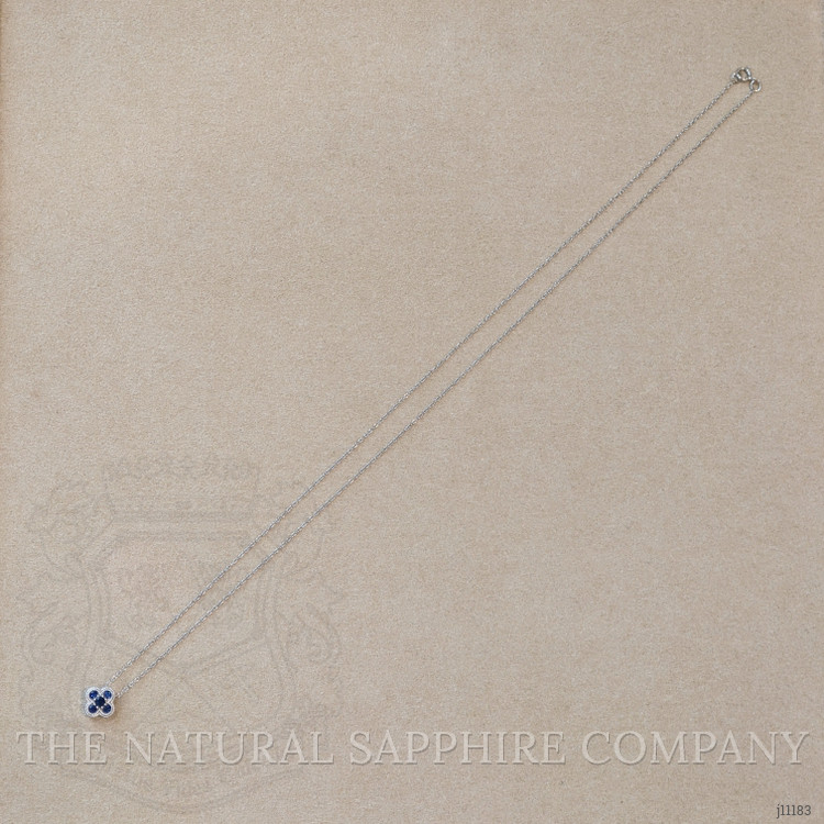 0.27 Ct. Blue Sapphire Bezel Pendant, 14K White Gold