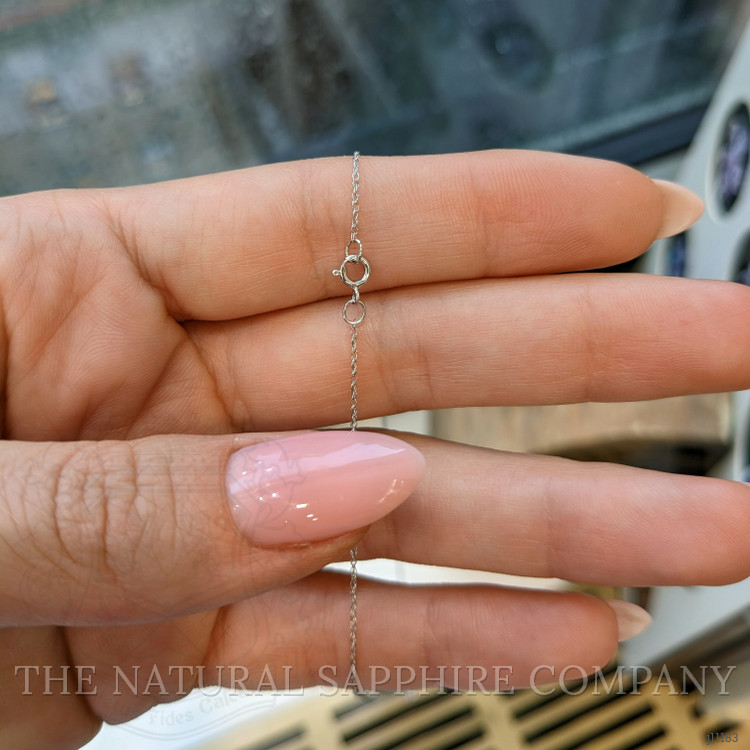 0.27 Ct. Blue Sapphire Bezel Pendant, 14K White Gold