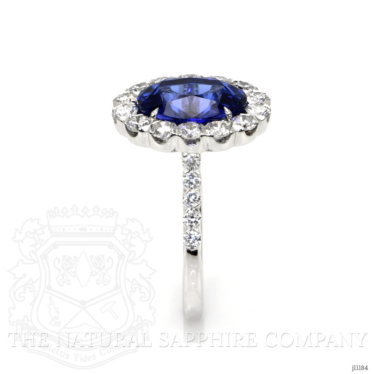 3.86 Ct. Tanzanite Natural Diamond Pave Ring, 18K White Gold
