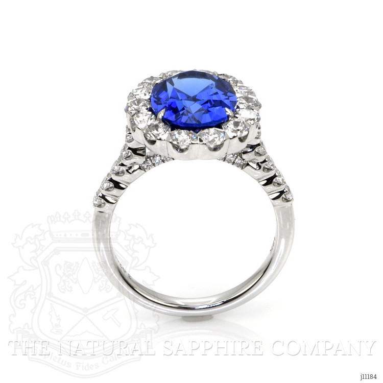 3.86 Ct. Tanzanite Natural Diamond Pave Ring, 18K White Gold