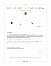 4.95 Ct. Tanzanite Natural Diamond Pave Pendant, 18K White Gold Appraisal