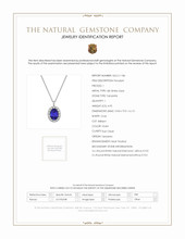 4.95 Ct. Tanzanite Natural Diamond Pave Pendant, 18K White Gold Scan Report