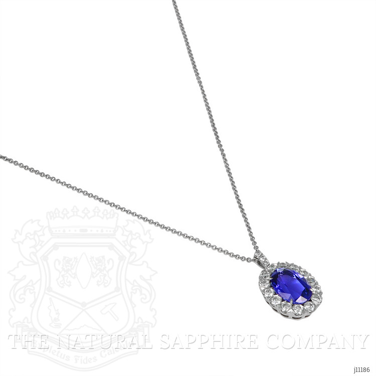 4.95 Ct. Tanzanite Natural Diamond Pave Pendant, 18K White Gold