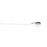 4.95 Ct. Tanzanite Natural Diamond Pave Pendant, 18K White Gold Image