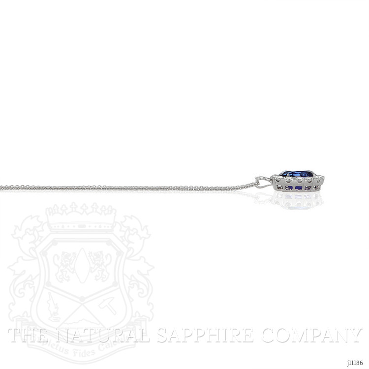 4.95 Ct. Tanzanite Natural Diamond Pave Pendant, 18K White Gold