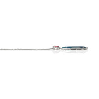 14.60 Ct. Tourmaline Natural Diamond Pave Pendant, 18K White Gold Image