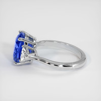 3.07 Ct. Blue Sapphire and Natural Diamond Three Stone Ring, Platinum 950 Image