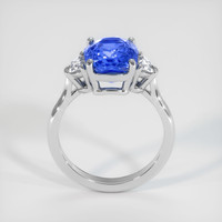 3.07 Ct. Blue Sapphire and Natural Diamond Three Stone Ring, Platinum 950 Image