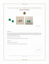 2.60 Ct.Tw. Emerald Studs Earrings, 14K White Gold Appraisal