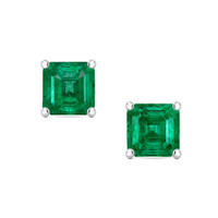 2.60 Ct.Tw. Emerald Studs Earrings, 14K White Gold Image