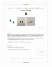1.14&nbsp;Ct.Tw.Total Carat Weight Emerald and Natural Diamond Studs Earrings, 14K Yellow Gold Appraisal