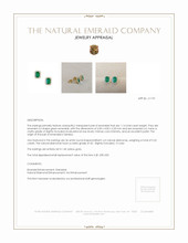 1.14 Ct.Tw. Emerald Natural Diamond Studs Earrings, 14K Yellow Gold Appraisal