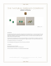 1.14 Ct.Tw.Total Carat Weight Emerald and Natural Diamond Studs Earrings, 14K Yellow Gold Appraisal