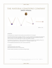 1.35 Ct. Violet Tanzanite and Natural Diamond Pave Necklace, 14K Rose Gold Appraisal