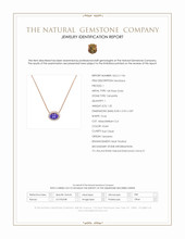 1.35 Ct. Violet Tanzanite and Natural Diamond Pave Necklace, 14K Rose Gold Scan Report