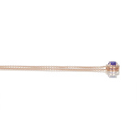 1.35 Ct. Tanzanite Natural Diamond Pave Necklace, 14K Rose Gold Image