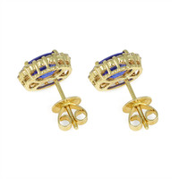2.71 Ct.Tw. Tanzanite Natural Diamond Studs Earrings, 14K Yellow Gold Image