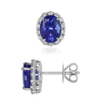 2.05 Ct.Tw. Tanzanite Natural Diamond Studs Earrings, 14K White Gold Image