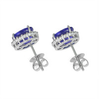 2.05 Ct.Tw. Tanzanite Natural Diamond Studs Earrings, 14K White Gold Image