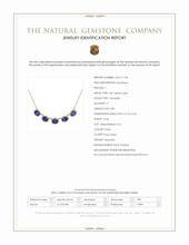 6.86 Ct. Violet Tanzanite and Natural Diamond Pave Necklace, 14K Yellow Gold Scan Report