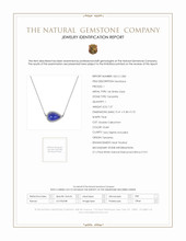 7.27 Ct. Tanzanite Natural Diamond Pave Necklace, 14K White Gold Scan Report