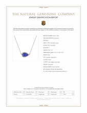 7.27 Ct. Violet Tanzanite and Natural Diamond Pave Necklace, 14K White Gold Scan Report