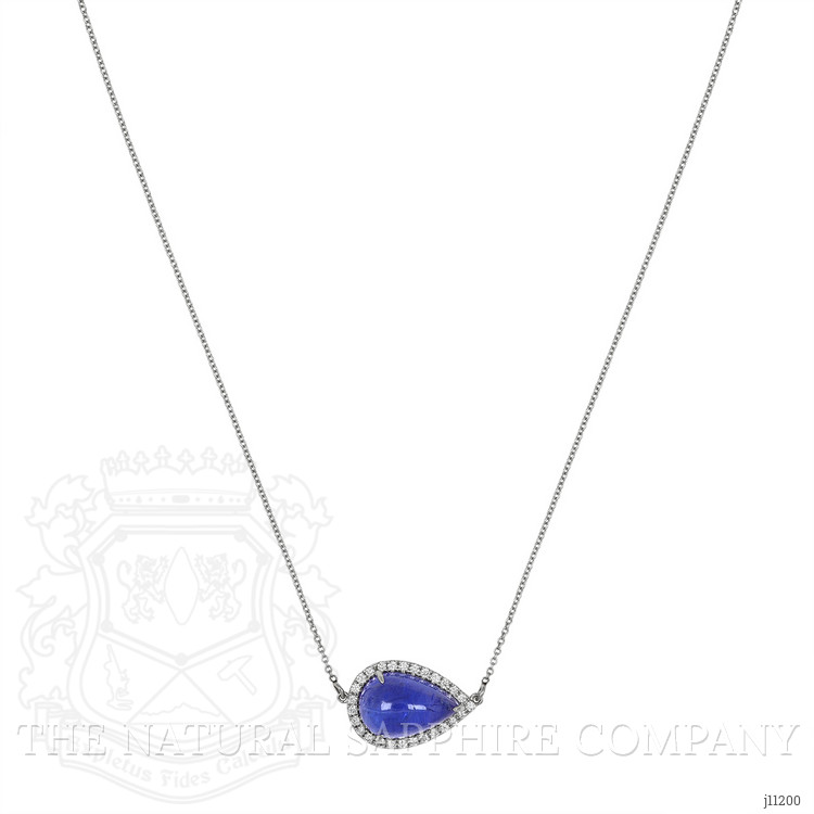7.27 Ct. Tanzanite Natural Diamond Pave Necklace, 14K White Gold