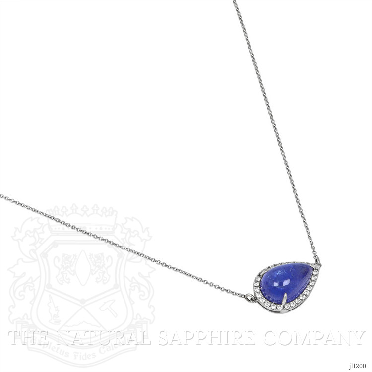 7.27 Ct. Tanzanite Natural Diamond Pave Necklace, 14K White Gold