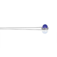 7.27 Ct. Tanzanite Natural Diamond Pave Necklace, 14K White Gold Image