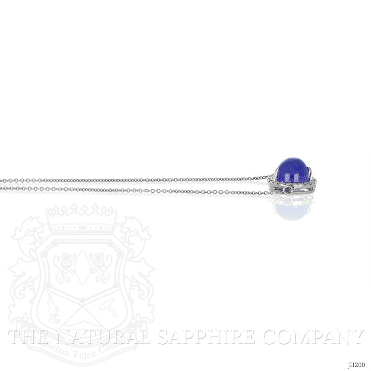 7.27 Ct. Tanzanite Natural Diamond Pave Necklace, 14K White Gold