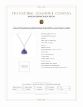 9.50 Ct. Tanzanite Natural Diamond Pave Pendant, 14K White Gold Scan Report