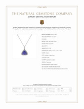 9.50 Ct. Violet Tanzanite and Natural Diamond Pave Pendant, 14K White Gold Scan Report
