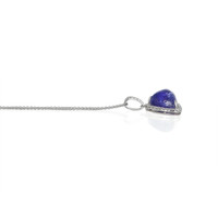9.50 Ct. Tanzanite Natural Diamond Pave Pendant, 14K White Gold Image