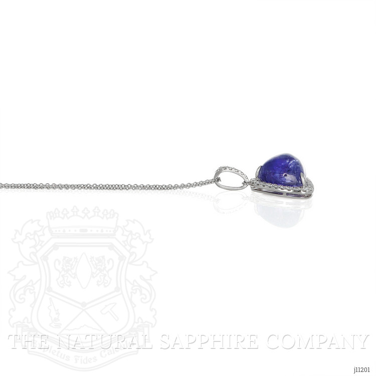 9.50 Ct. Tanzanite Natural Diamond Pave Pendant, 14K White Gold