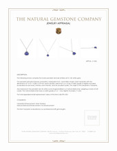 8.41 Ct. Violet Tanzanite and Natural Diamond Pave Pendant, 14K White Gold Appraisal