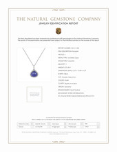 8.41 Ct. Violet Tanzanite and Natural Diamond Pave Pendant, 14K White Gold Scan Report
