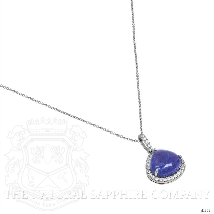 8.41 Ct. Tanzanite Natural Diamond Pave Pendant, 14K White Gold