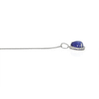 8.41 Ct. Tanzanite Natural Diamond Pave Pendant, 14K White Gold Image