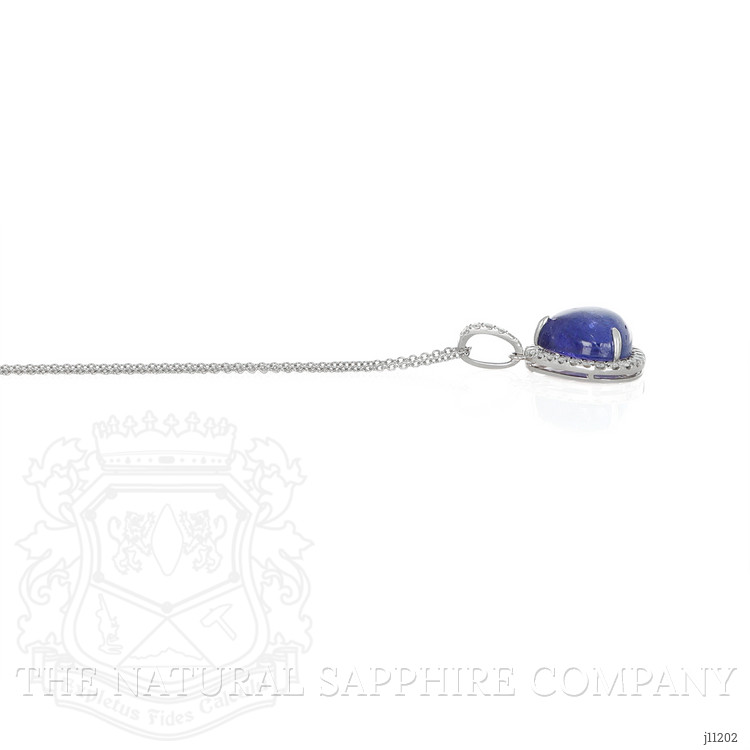 8.41 Ct. Tanzanite Natural Diamond Pave Pendant, 14K White Gold