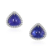 14.89 Ct.Tw. Tanzanite Natural Diamond Studs Earrings, 14K White Gold Video